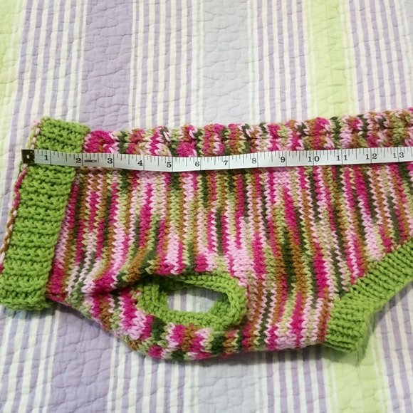 Hand Crafted Knit Dog Sweater Coat Cat Fur Baby Jacket Goat Sheep Animal Print - Picture 5 of 12